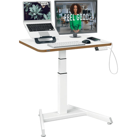 Bureau assis-debout Leitz ergo électrique - réglable en hauteur - petit bureau - avec fonction mémoire - 80 x 60 cm - blanc
