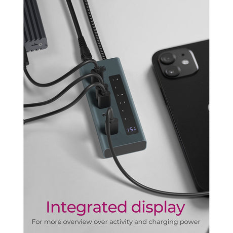 Icy box Hub USB 7 ports USB-C 3.2 gen 2 (bleu-gris)