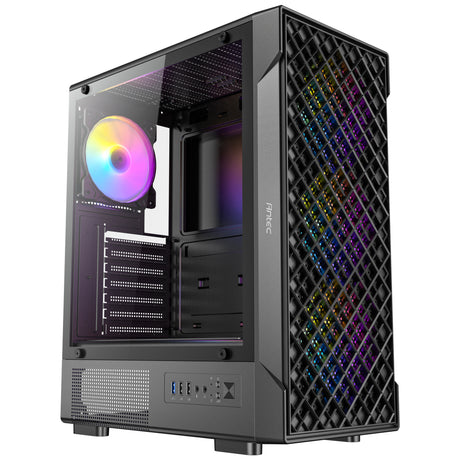 Boîtier tour midi Antec vx320 argb (noir | 3x usb-a | verre trempé)