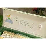 Clavier de jeu mécanique RVB Iqunix f97 floral date (vert, disposition américaine (qwerty), rouge gateron, 96 %, LED RVB, remplaçable à chaud, pbt, 2,4 GHz | Bluetooth 5.1 | USB-C)