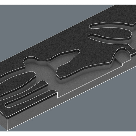Wera 9784 insert en caoutchouc mousse avec jeu de pinces Knivex vde 1, jeu de pinces 3 pièces (gris noir)