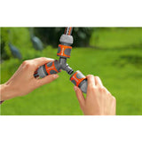 Gardena ensemble de raccords de tuyau double face-orange-et-gris-18287-20