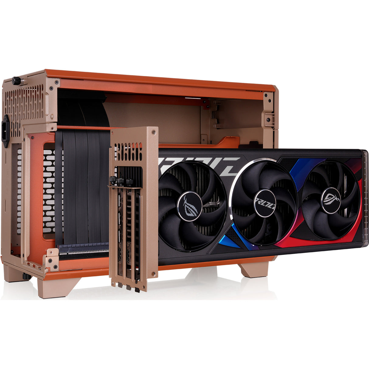 Thermaltake tr100 gravel sand mini tower behuizing (lichtbruin | 2x usb-a | 1x usb-c)