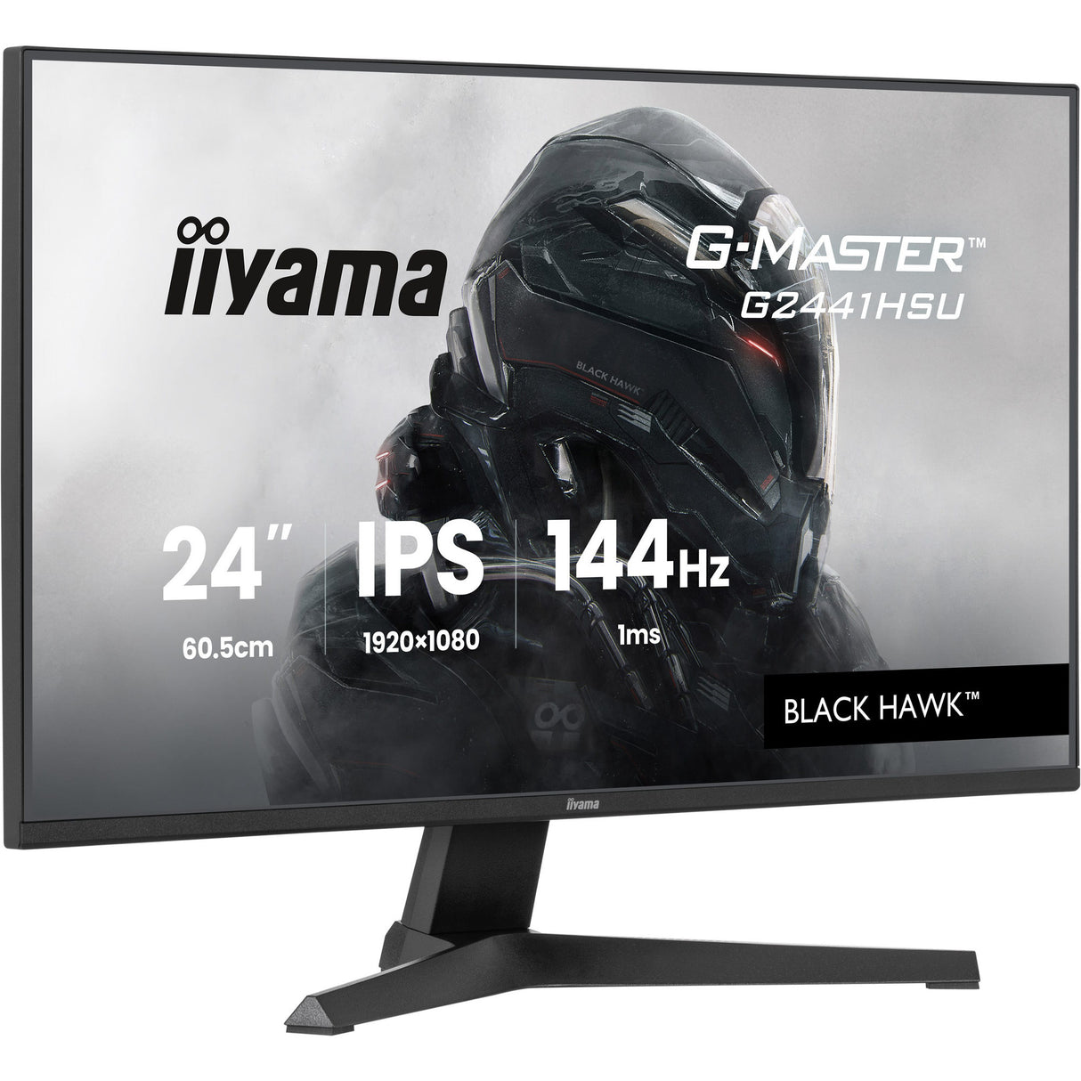 Moniteur de jeu Iiyama G-Master Black Hawk G2441HSU-B1 23,8 (noir, HDMI, DisplayPort, 2x USB-A, USB-B, 144 Hz)