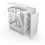 Boîtier tour midi Nzxt h5 flow rgb v2 (blanc | 1x usb-a | 1x usb-c | rgb | verre trempé)