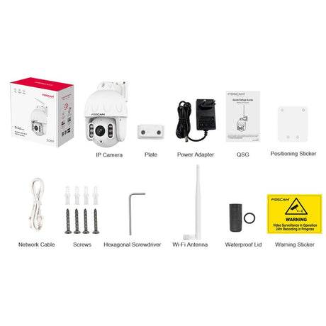 Foscam SD8P, caméra de sécurité extérieure PTZ WiFi double bande 4K 8MP (blanc)