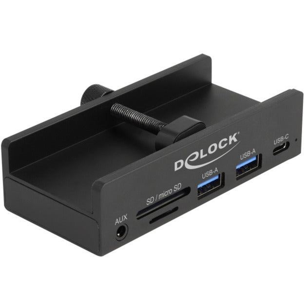 Delock Hub USB externe à 3 ports avec vis de verrouillage (noir)