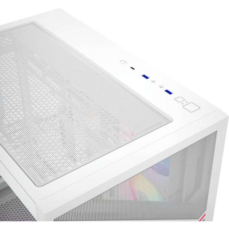 Boîtier tour midi Xyz PC Gear Qubex (blanc | 2x USB-A | 1x USB-C | Verre trempé)