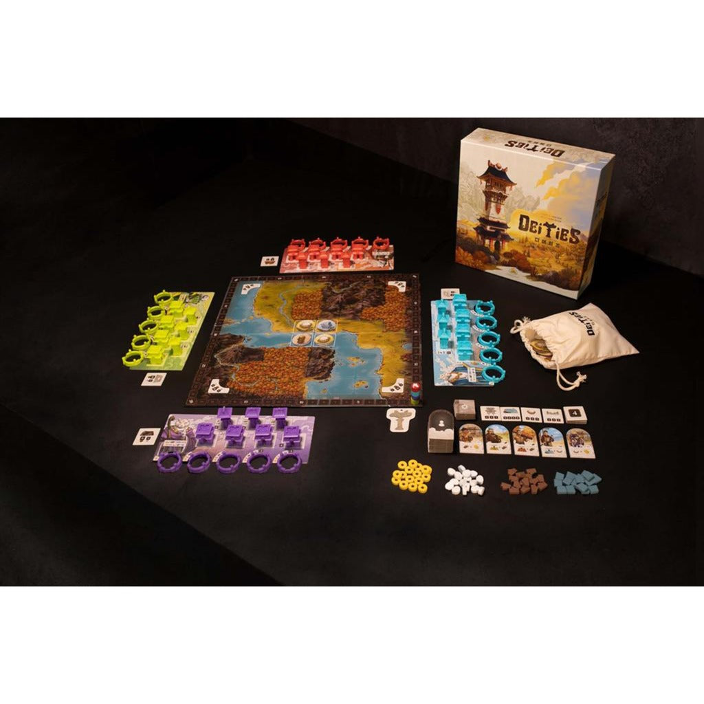 Jeu de société de divinités du réseau de joueurs européens (anglais, 2 à 4 joueurs, 45 à 60 minutes, à partir de 14 ans)