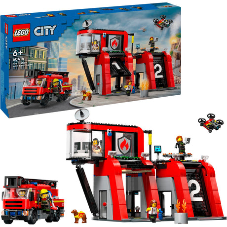 Caserne de pompiers et camion de pompiers Lego City - 60414