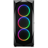 Boîtier tour midi Sharkoon rev300 (noir | 4x USB-A | 1x USB-C | RVB | verre trempé)