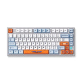 Mchose z75s orange bleu tigre des neiges couvercle supérieur en métal clavier RVB mécanique sans fil (gris, disposition américaine (qwerty), ttc snow Tiger, 75 %, RVB, hot swap, double-shot pbt, sans fil | Bluetooth | USB-C)