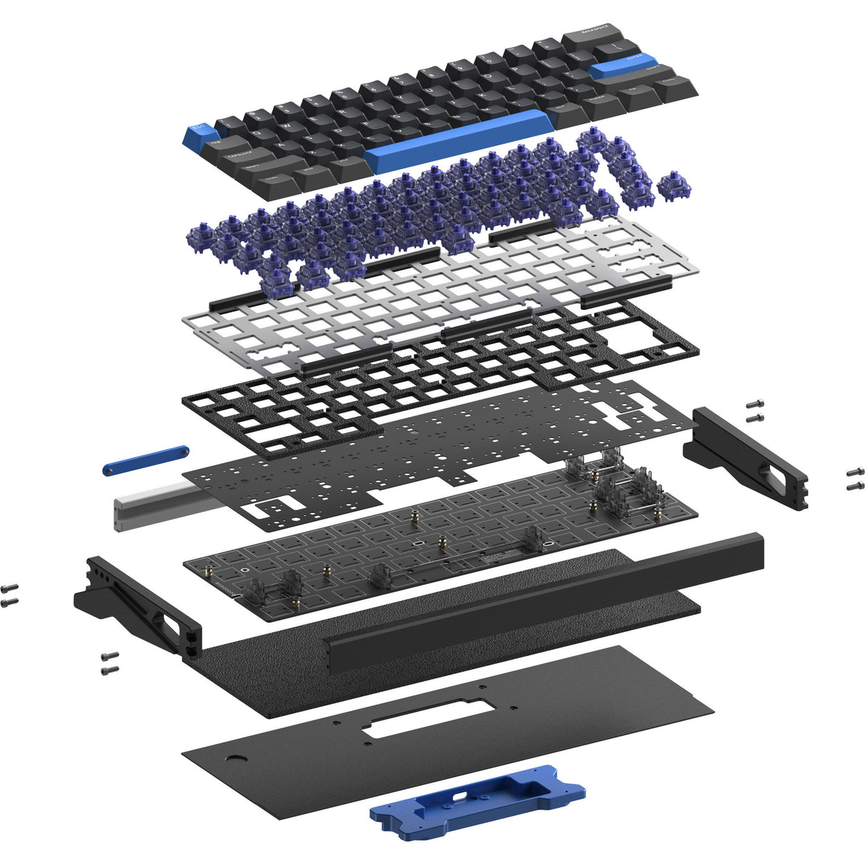 Clavier de jeu à commutateur magnétique Iqunix ez60 (noir, disposition américaine (qwerty), jeu de jade magnétique Gateron, 60 %, RVB, touches PBT double injection)