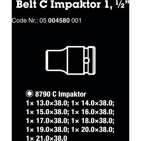 Waa Belt C Impaktor 1 Set Set, 1 2