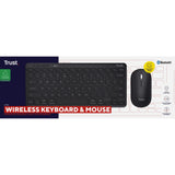Trust Lyra ensemble clavier-souris sans fil multi-appareils pour ordinateur de bureau (noir, disposition américaine (QWERTY), commutateurs à ciseaux, 65 %, 800 - 1 600 dpi, USB 2,4 GHz, Bluetooth)