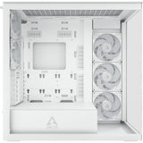 Boîtier tour midi Arctic xtender (blanc | 2x USB-A | 1x USB-C | RVB | verre trempé)