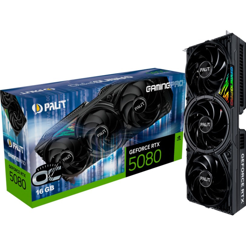 Carte graphique Palit GeForce RTX 5080 Gaming Pro OC (DLSS 4, 3x DisplayPort, 1x HDMI 2.1)