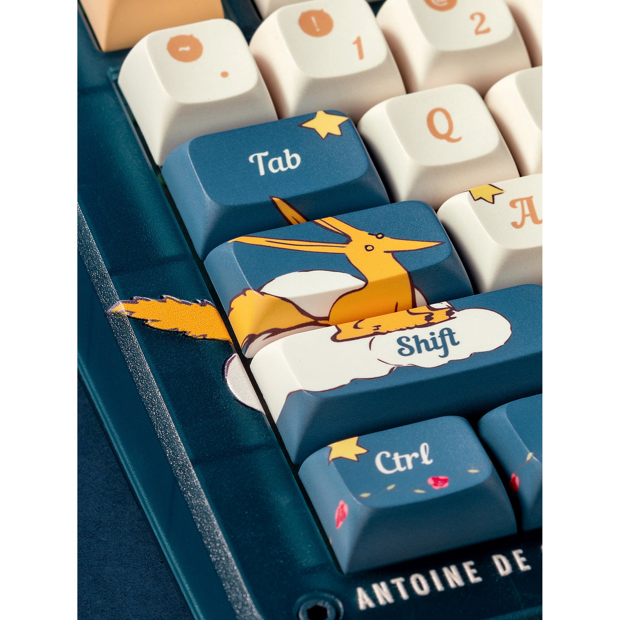 Clavier mécanique sans fil Iqunix zx75 sky meet (bleu, disposition américaine (qwerty), iquunix Silent Rose, 75 %, LED RVB, remplaçable à chaud, pbt double prise, 2,4 GHz | Bluetooth 5.1 | USB-C)