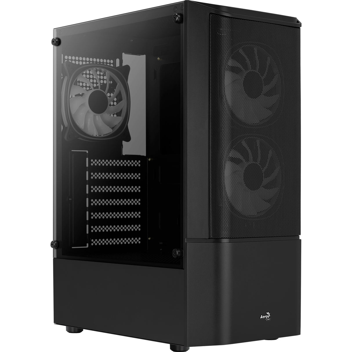 Boîtier tour midi Aerocool quantum mesh v3 (gris noir | 3x USB-A | RVB | fenêtre)