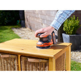 Ponceuse excentrique à batterie Black+decker bdcros18 18v (noir orange, sac de rangement, chargeur et batterie inclus)