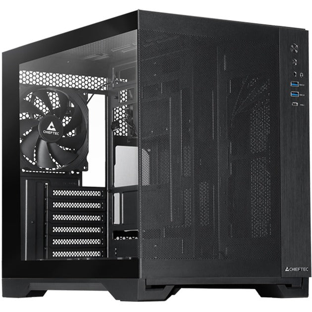 Boîtier Chieftec Visio Air Midi Tower (noir | 2x USB-A | 1x USB-C | verre trempé)