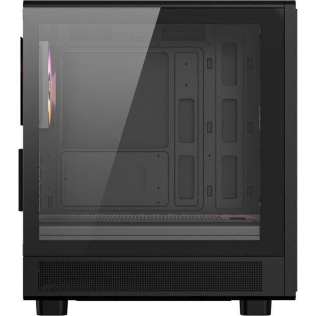 Boîtier tour midi Xyz pc gear atom (noir | 2x USB-A | 1x USB-C | verre trempé)