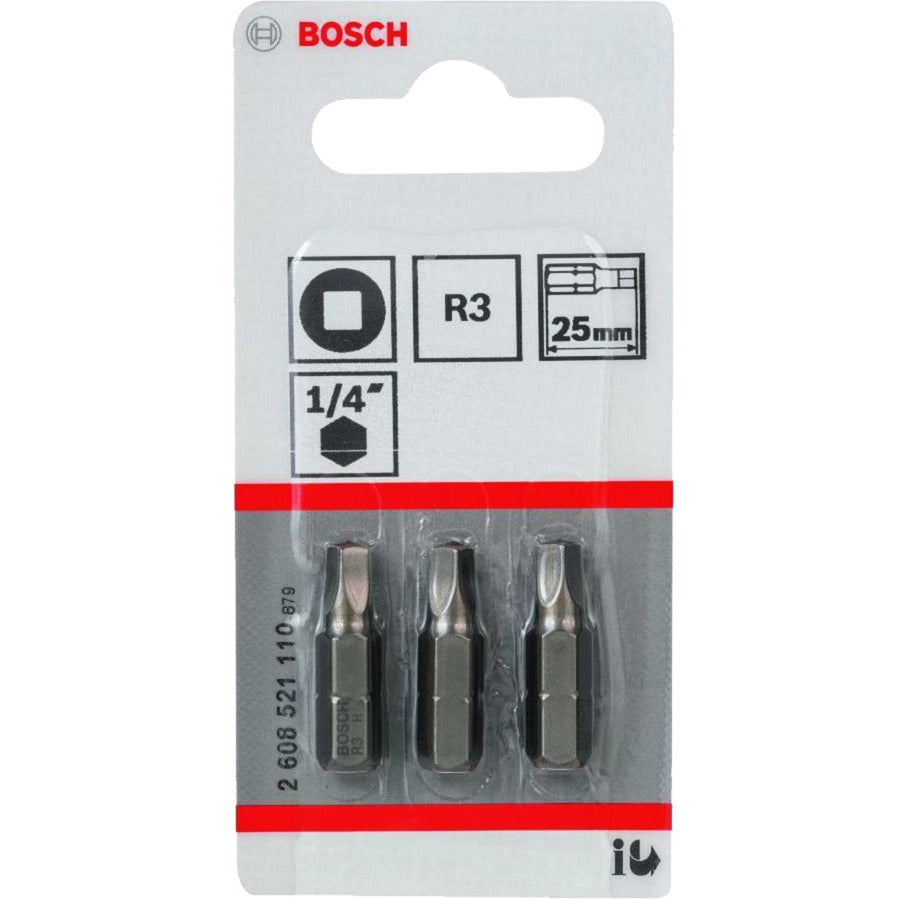 Accessoires Bosch 3x embout extra-dur 4 faces 1 4 25 - 2608521110