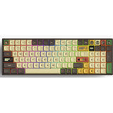 Clavier mécanique sans fil Iqunix f97 happy ape (marron, disposition américaine (qwerty), rouge cerise mx, 96 %, LED RVB, remplaçable à chaud, pbt, 2,4 GHz | Bluetooth 5.1 | USB-C)