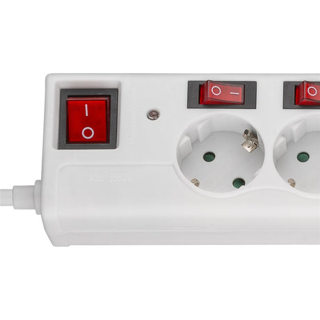 Goobay multiprise 6 prises avec multiprise interrupteur (blanc, câble 1,5 mètres)