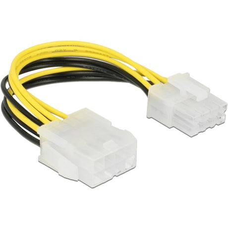 Delock Rallonge d'alimentation 8 broches eps mâle > femelle (noir jaune, 0,15 mètres)