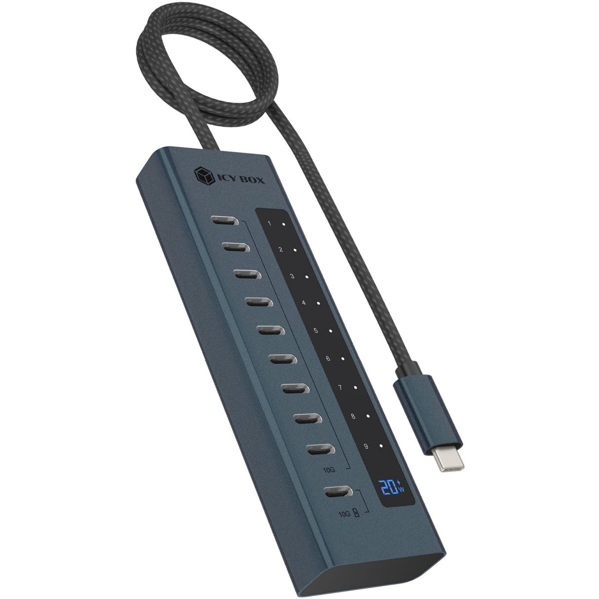 Boîte glacée ib-hub1450-c31 hub usb (anthracite)