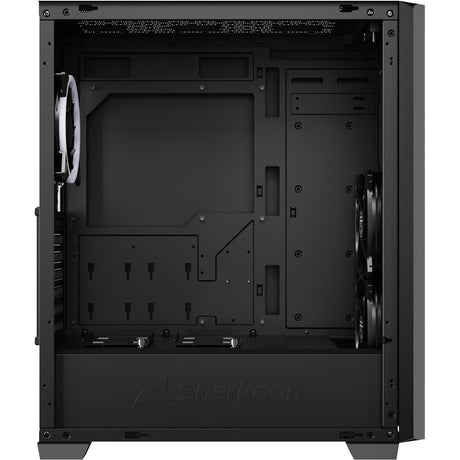 Boîtier tour midi noir Sharkoon vs9 rgb (noir | 2x usb-a | 1x usb-c | rgb | verre trempé)