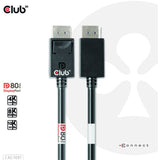 Club 3D DisplayPort 2.1 Câble certifié Vesa DP80 mâle-mâle (noir, 1,2 mètre, 4K 240 Hz, 8K 60 Hz, 80 Gbit/s)