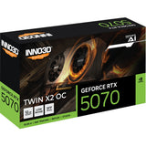 Inno3d n50702-12d7x-195064n geforce rtx™ 5070 twin x2 oc, atx, 12 Go, GDDR7, 192 bits, 672 Go s