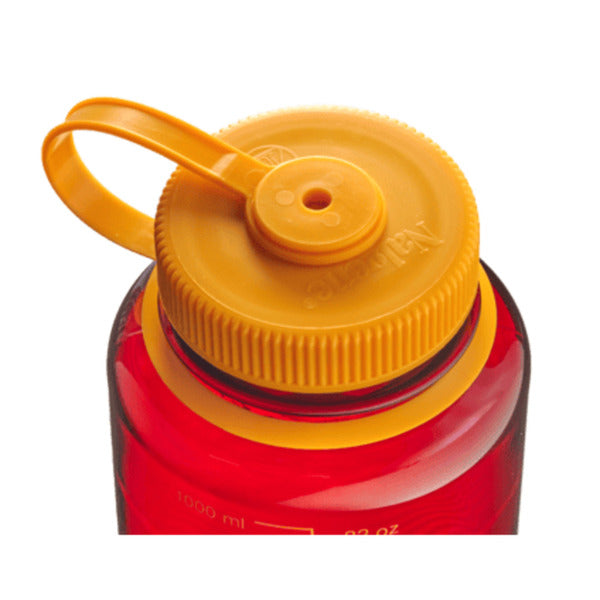 Bouteille d'eau de maintien à large ouverture Nalgene, gourde de 1 litre (jaune rouge foncé)