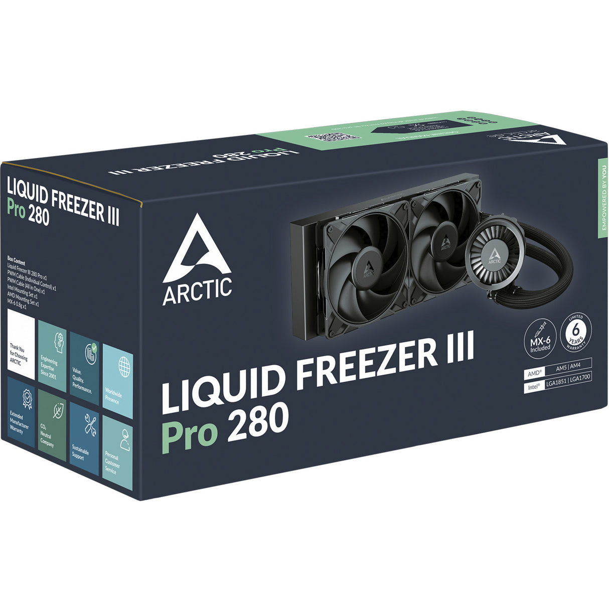 Refroidissement par eau Arctic Liquid Freezer III Pro 280 (noir, connecteur de ventilateur PWM à 4 broches)