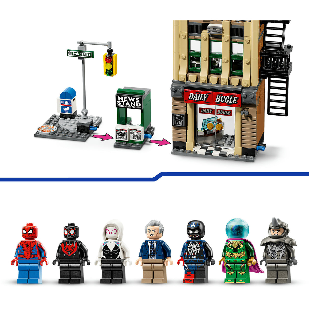 Lego super heros 76342 marvel spider-man contre mysterio : le clairon quotidien