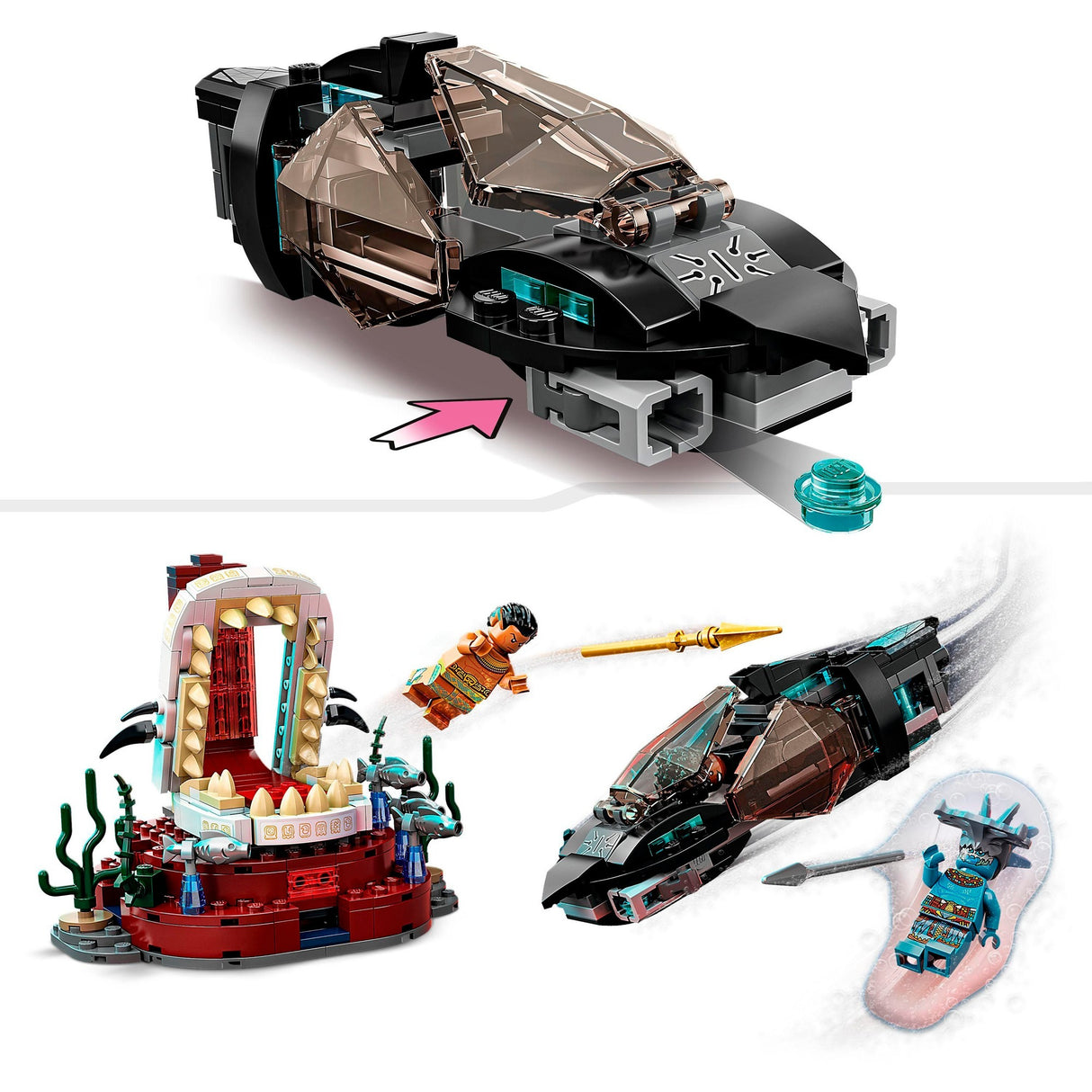 Lego Marvel - Jouet de construction de la salle du trône du roi Namor (76213)