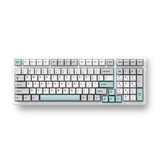 Mchose g98 pro gris bleu flamme orange sans fil tri-mode mécanique personnalisé, clavier de jeu (gris bleu, disposition américaine, orange flamme TTC, 98 %, RVB, échange à chaud, PBT double prise, Bluetooth USB-C sans fil)