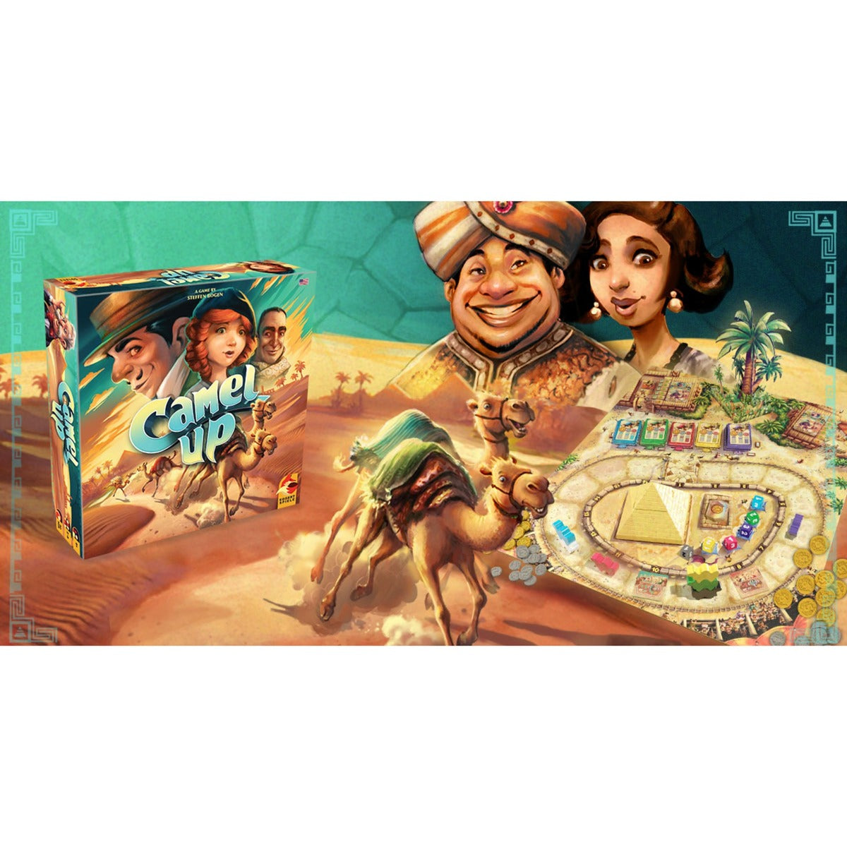Asmodee eggertspiele camel up - jeu de société course de chameaux - nouvelle édition avec palmier 3D