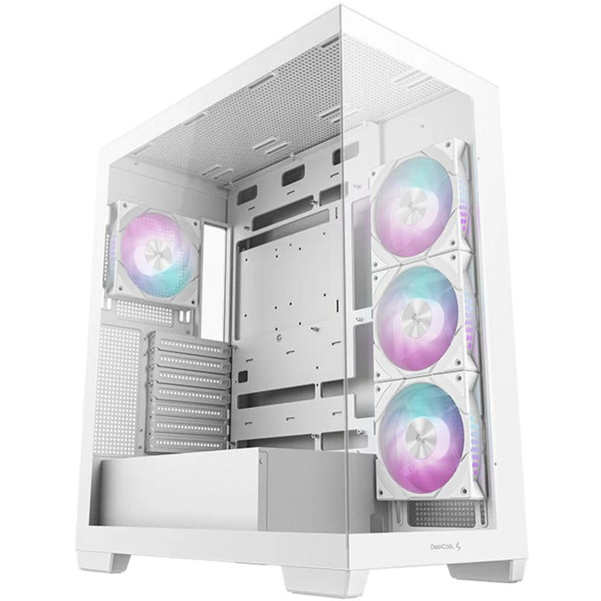 Boîtier tour midi Deepcool CG580 4f (blanc | 2x USB-A | 1x USB-C | RVB | verre trempé)