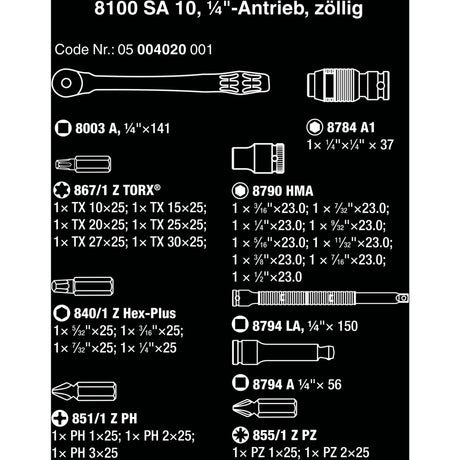 WAA 8100 SA 10 Zyklop Metal Ratest Set, 1 4