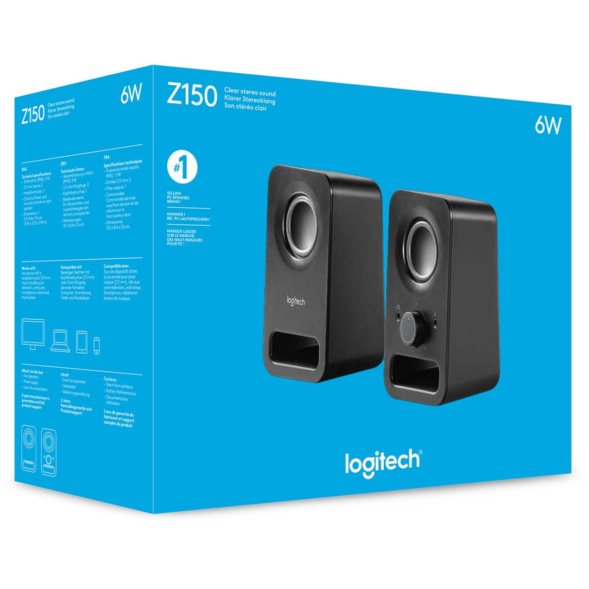Enceintes multimédia Logitech z150 Enceinte PC (noir)