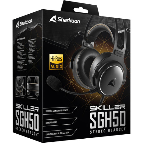 Sharkoon Skiller sgh50 casque de jeu supra-auriculaire (noir, PC, Playstation 4, Playstation 5, Xbox Series S|x)