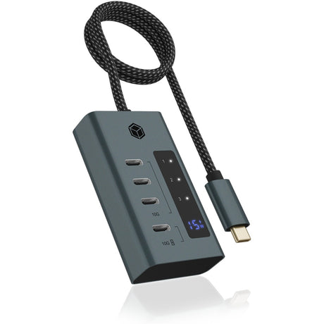 Icy box ib-hub1454-c31 hub USB (gris bleu-gris, 4x USB-C 3.2 (10 Gbit s))