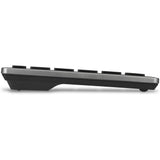 Kensington KB435 EQ clavier compact multi-appareils rechargeable (gris, disposition internationale américaine (QWERTY), commutateurs à ciseaux, 80 % (TKL), USB, 2,4 GHz, Bluetooth 5.4)