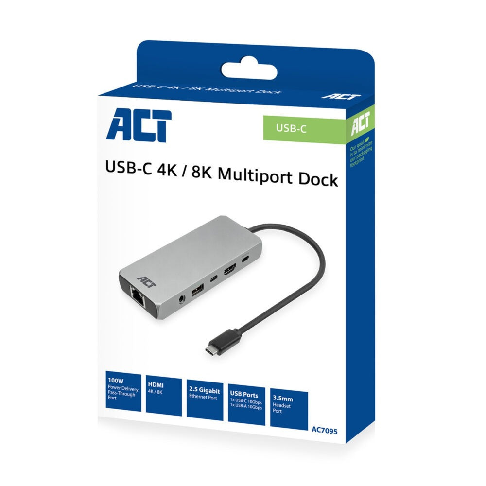 Station d'accueil Act Connectivité USB-C 4K 8K 60Hz
