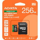Carte mémoire Adata speed plus microSDXC 256 Go (uhs-i u3, classe 10, v30, a2)