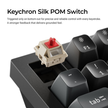 Keychron q6 ultra-p1 8k wireless custom mechanical keyboard (wit, us lay-out (qwerty), silk pom red, 100%, rgb, hot swap, 8k, 2.4 ghz bluetooth 5.2 usb-c)