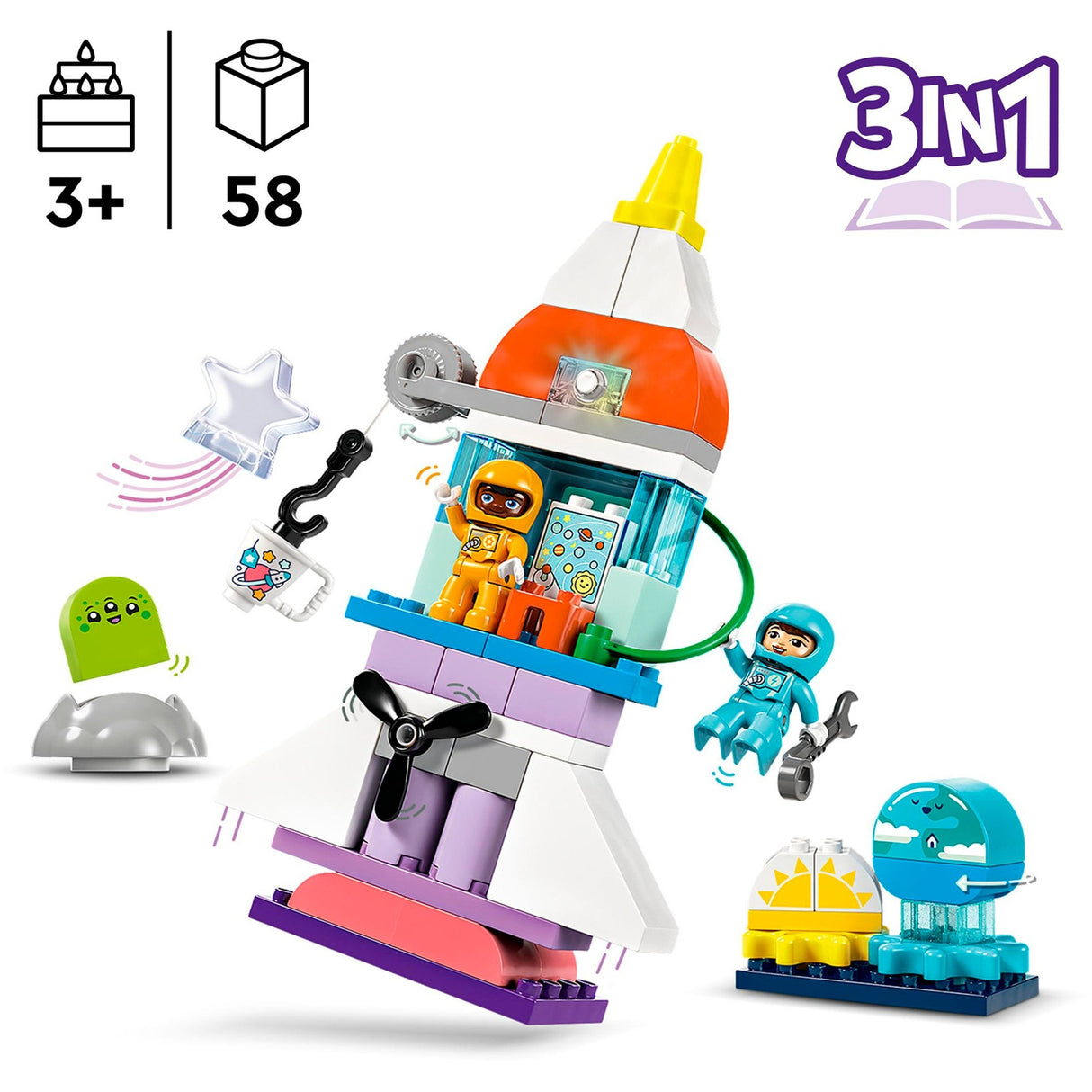 Lego Duplo - Jouet de construction 3 en 1 Aventure spatiale (10422)